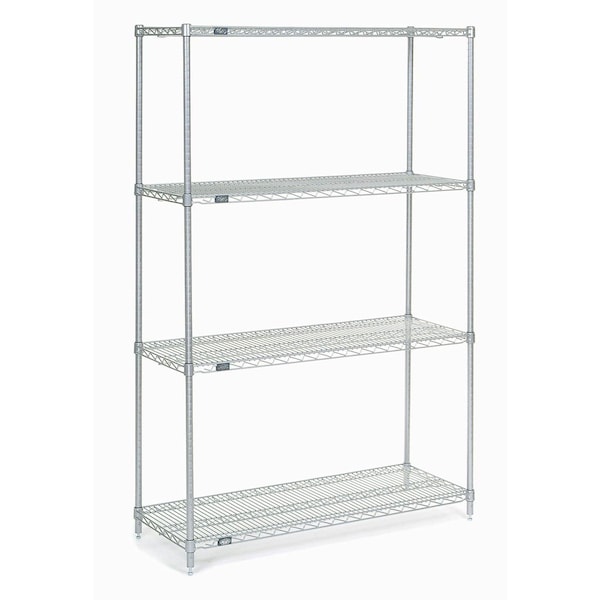 Nexel Chrome Wire Shelving, 54W x 21D x 74H 21547C - main
